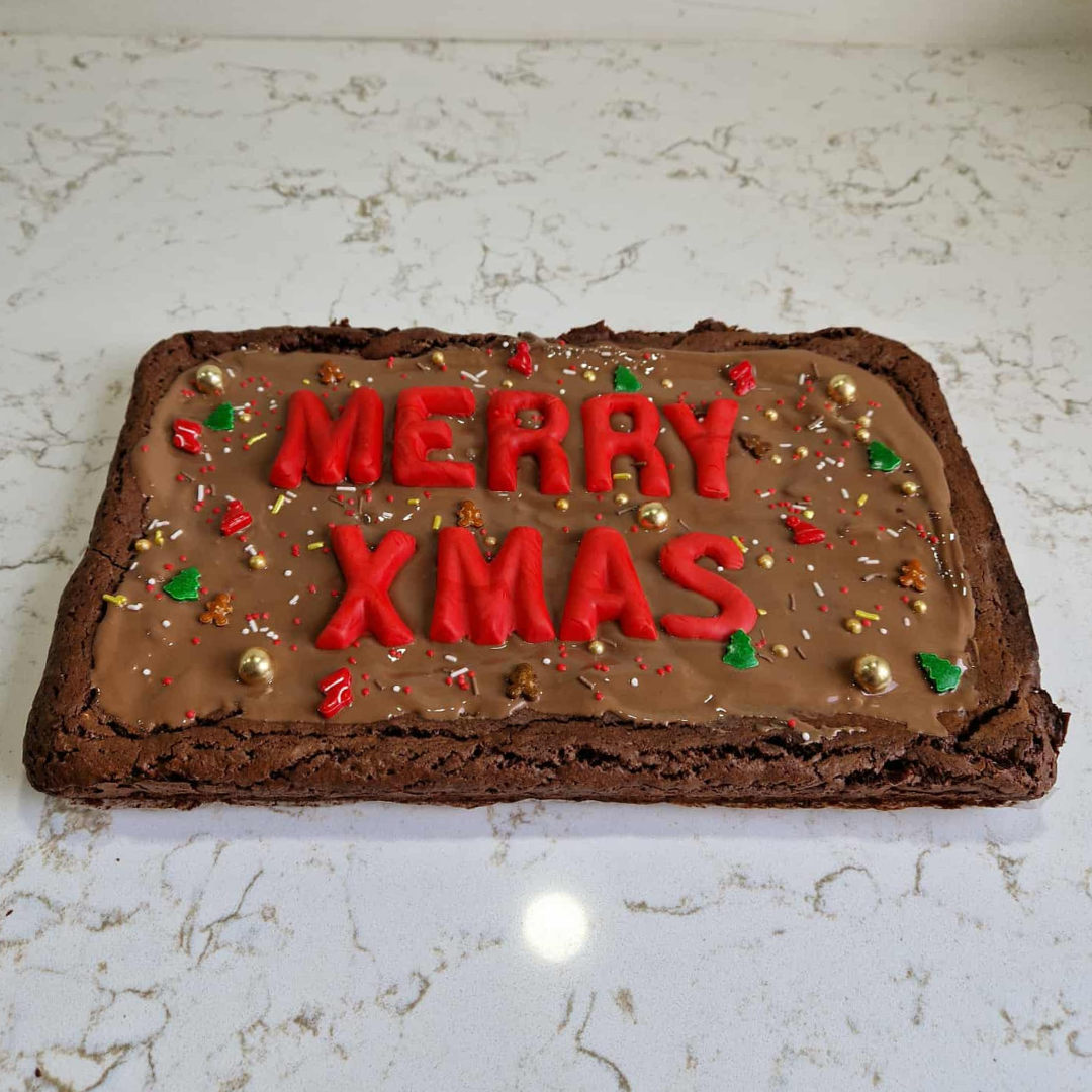 Kerst 'Merry XMas' Brownie Note