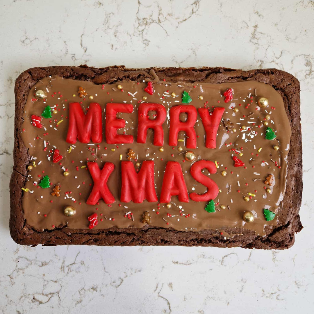 Kerst 'Merry XMas' Brownie Note